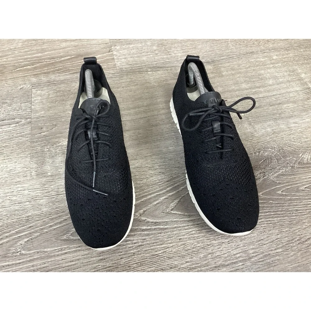 Cole Haan Zerogrand Knit Wingtip Black Womens US Size 11 B W06723 Sneakers